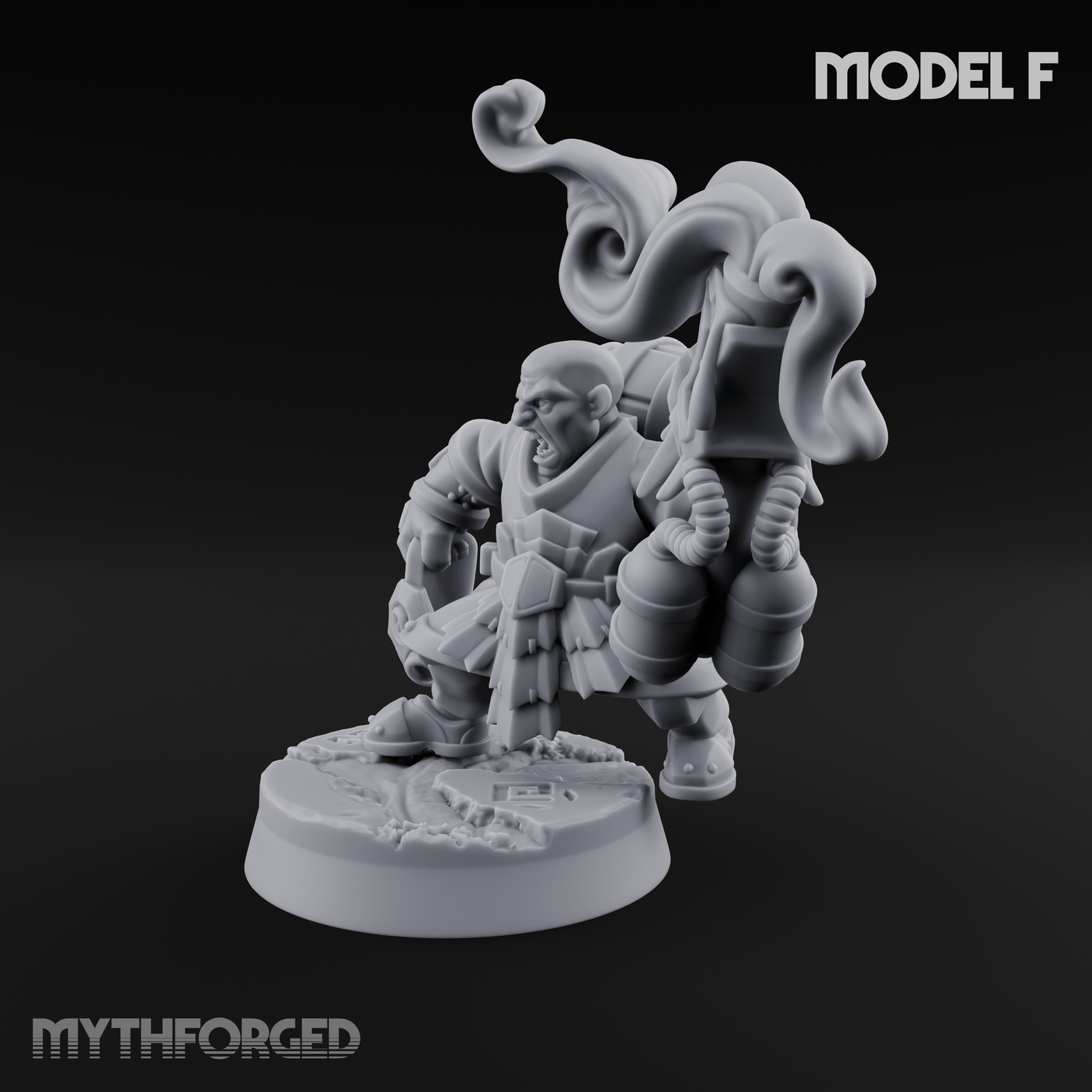 Clicking and Whirring Dwarf Artificers F Miniature for Dungeons and Dragons, Pathfinder or other TTRPGs
