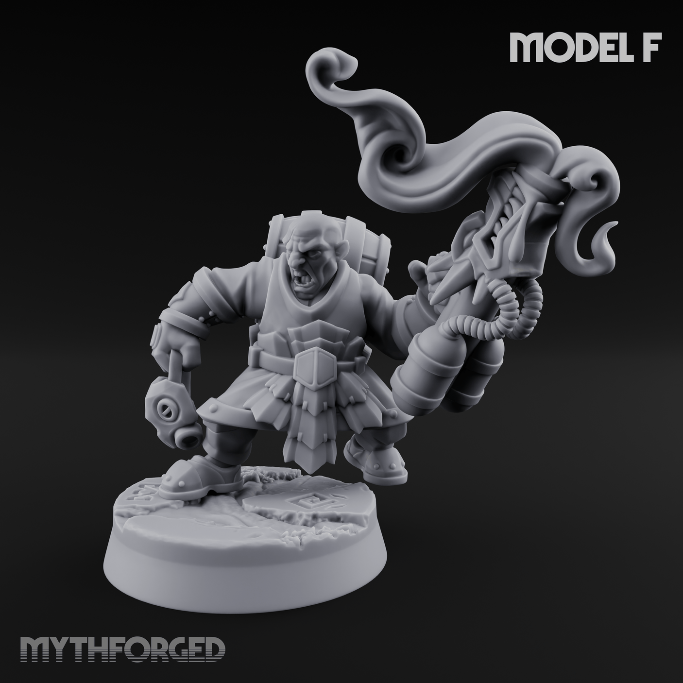 Clicking and Whirring Dwarf Artificers F Miniature for Dungeons and Dragons, Pathfinder or other TTRPGs