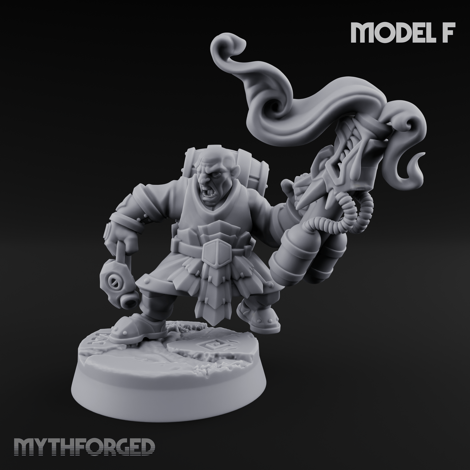 Clicking and Whirring Dwarf Artificers F Miniature for Dungeons and Dragons, Pathfinder or other TTRPGs