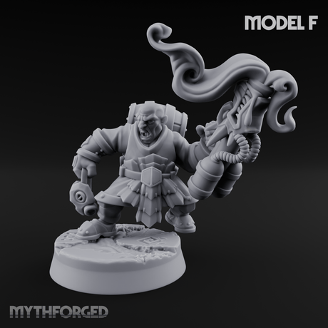 Clicking and Whirring Dwarf Artificers F Miniature for Dungeons and Dragons, Pathfinder or other TTRPGs
