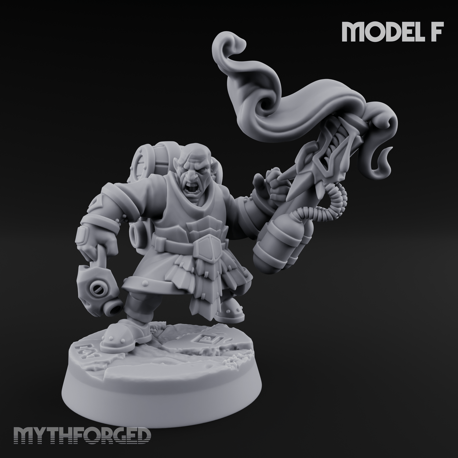 Clicking and Whirring Dwarf Artificers F Miniature for Dungeons and Dragons, Pathfinder or other TTRPGs