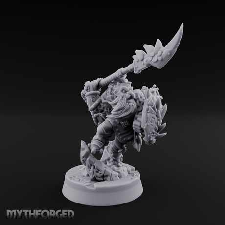 Weapon Held High Triumphant Fire Dwarf Warlord Miniature for Dungeons and Dragons, Pathfinder or other TTRPGs