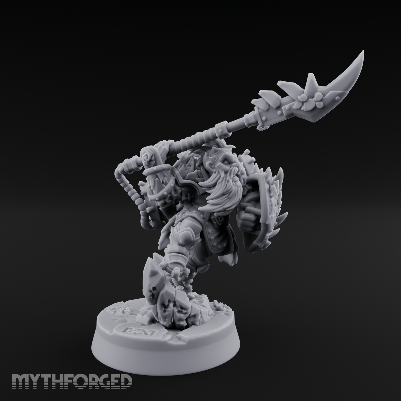 Weapon Held High Triumphant Fire Dwarf Warlord Miniature for Dungeons and Dragons, Pathfinder or other TTRPGs