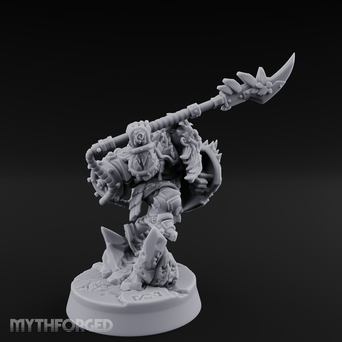 Weapon Held High Triumphant Fire Dwarf Warlord Miniature for Dungeons and Dragons, Pathfinder or other TTRPGs