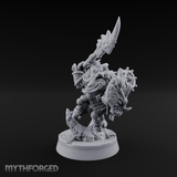 Weapon Held High Triumphant Fire Dwarf Warlord Miniature for Dungeons and Dragons, Pathfinder or other TTRPGs