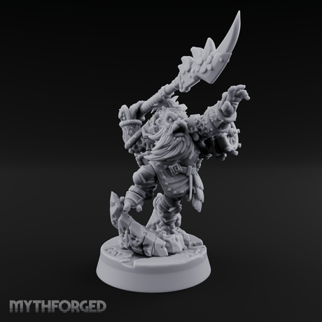Weapon Held High Triumphant Fire Dwarf Warlord Miniature for Dungeons and Dragons, Pathfinder or other TTRPGs