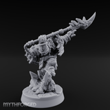 Weapon Held High Triumphant Fire Dwarf Warlord Miniature for Dungeons and Dragons, Pathfinder or other TTRPGs