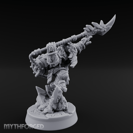 Weapon Held High Triumphant Fire Dwarf Warlord Miniature for Dungeons and Dragons, Pathfinder or other TTRPGs