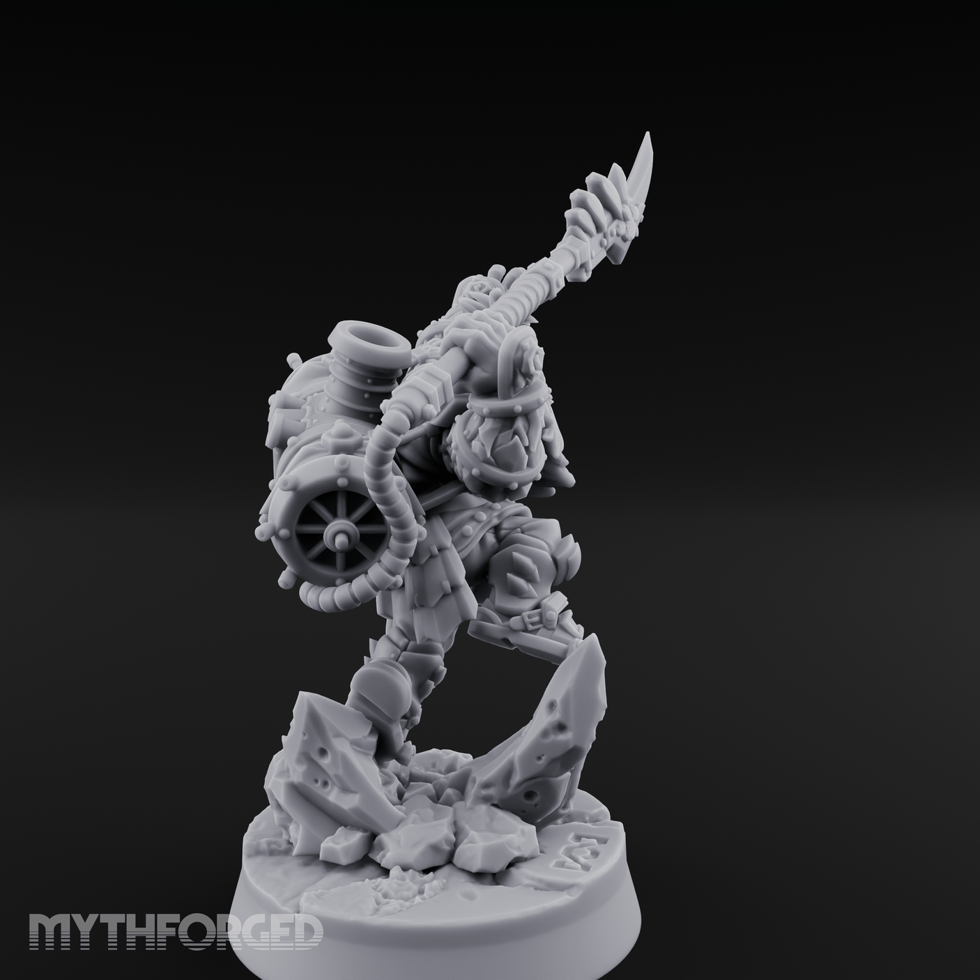 Weapon Held High Triumphant Fire Dwarf Warlord Miniature for Dungeons and Dragons, Pathfinder or other TTRPGs