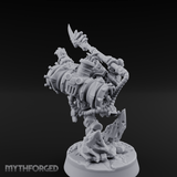 Weapon Held High Triumphant Fire Dwarf Warlord Miniature for Dungeons and Dragons, Pathfinder or other TTRPGs