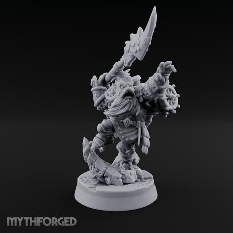 Weapon Held High Triumphant Fire Dwarf Warlord Miniature for Dungeons and Dragons, Pathfinder or other TTRPGs