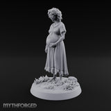 Expecting the Unspeakable Human Pregnant Woman in Tattered Dress