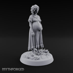 Expecting the Unspeakable Human Pregnant Woman in Tattered Dress