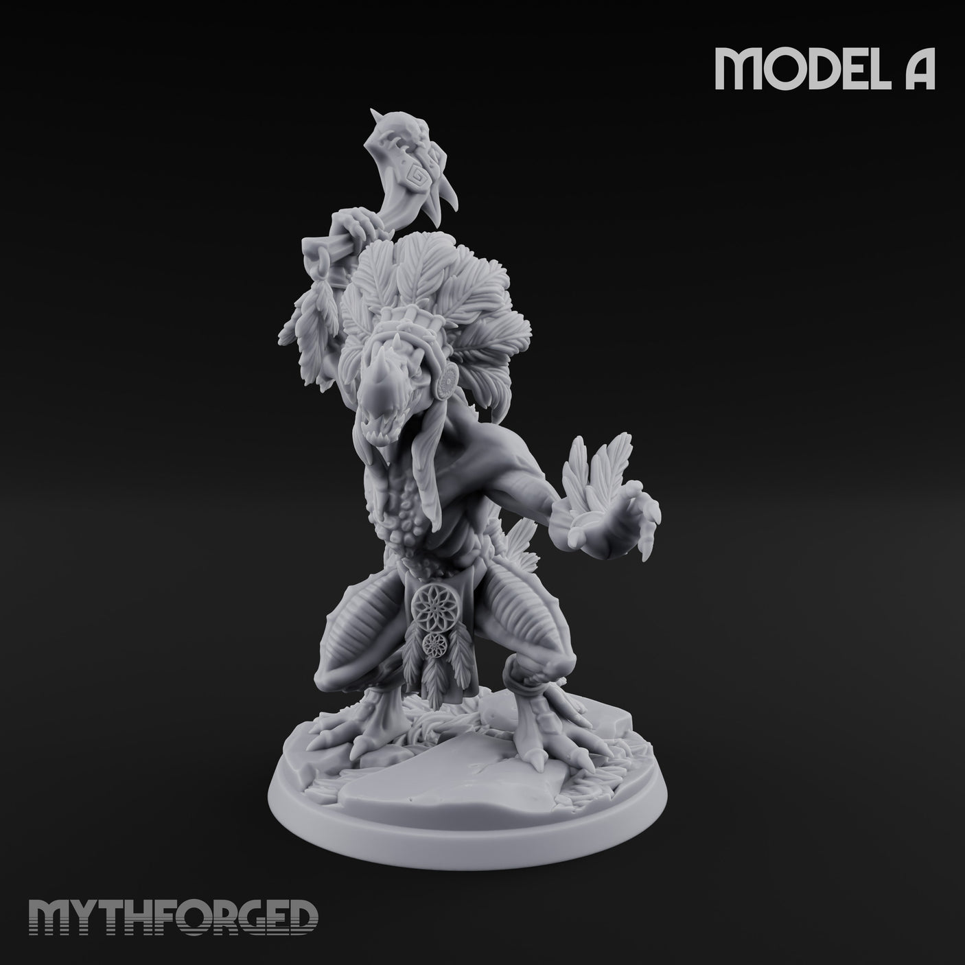 Leaf And Bone Adorned Lizardfolk Shaman A gallery 2