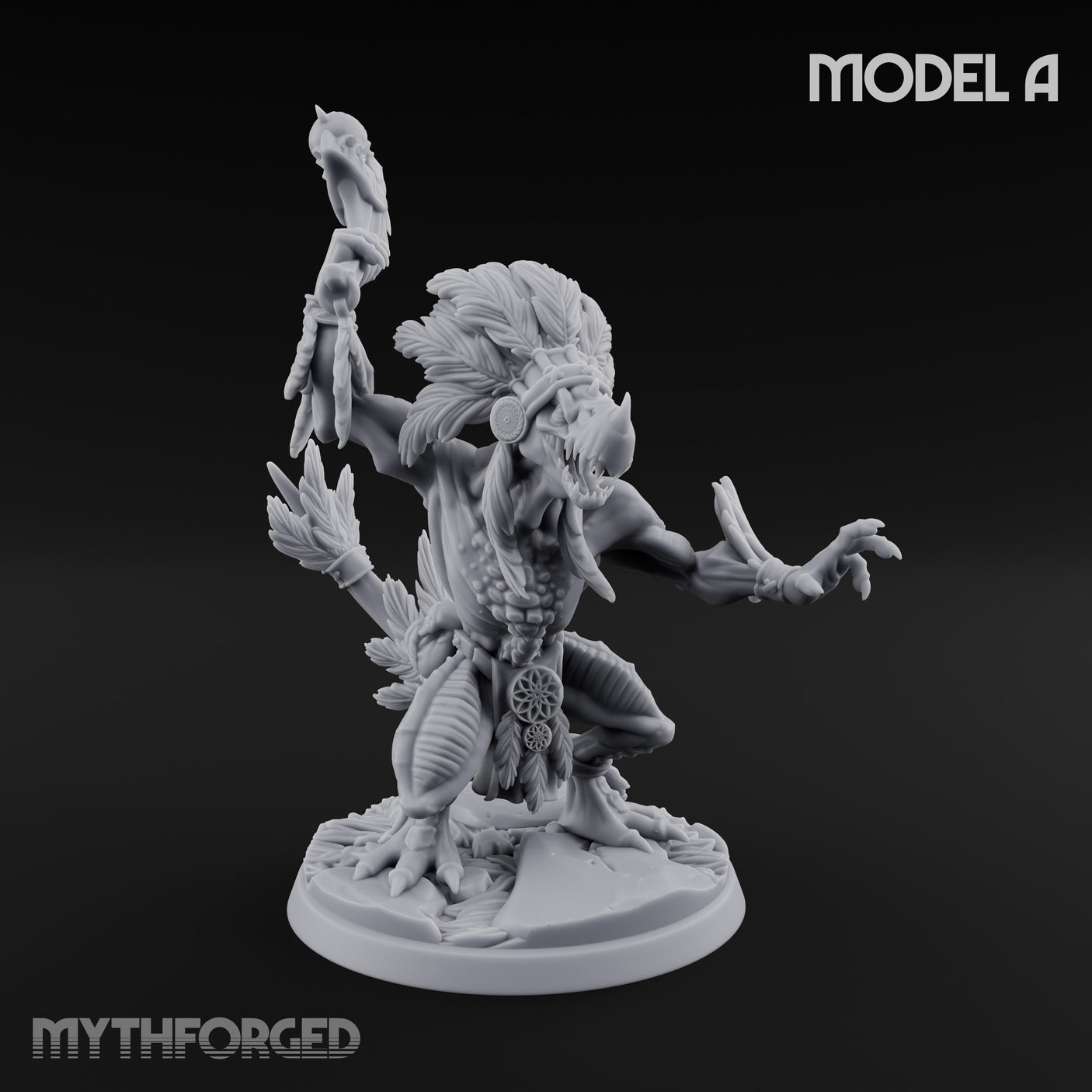 Leaf And Bone Adorned Lizardfolk Shaman A gallery 3