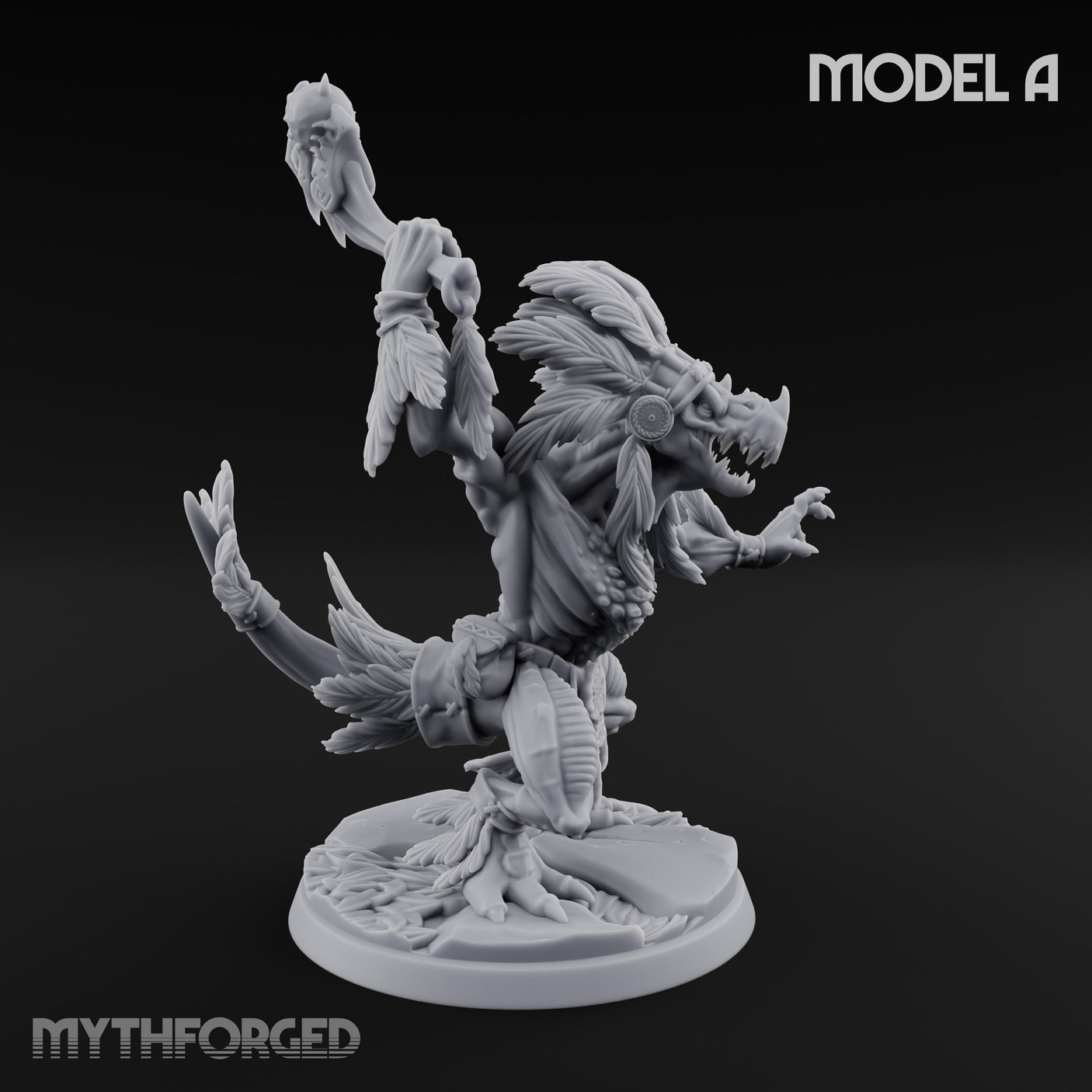 Leaf And Bone Adorned Lizardfolk Shaman A gallery 4