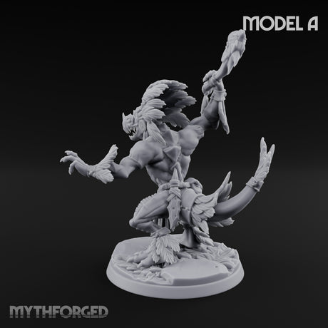 Leaf And Bone Adorned Lizardfolk Shaman A Miniature for Dungeons and Dragons, Pathfinder or other TTRPGs