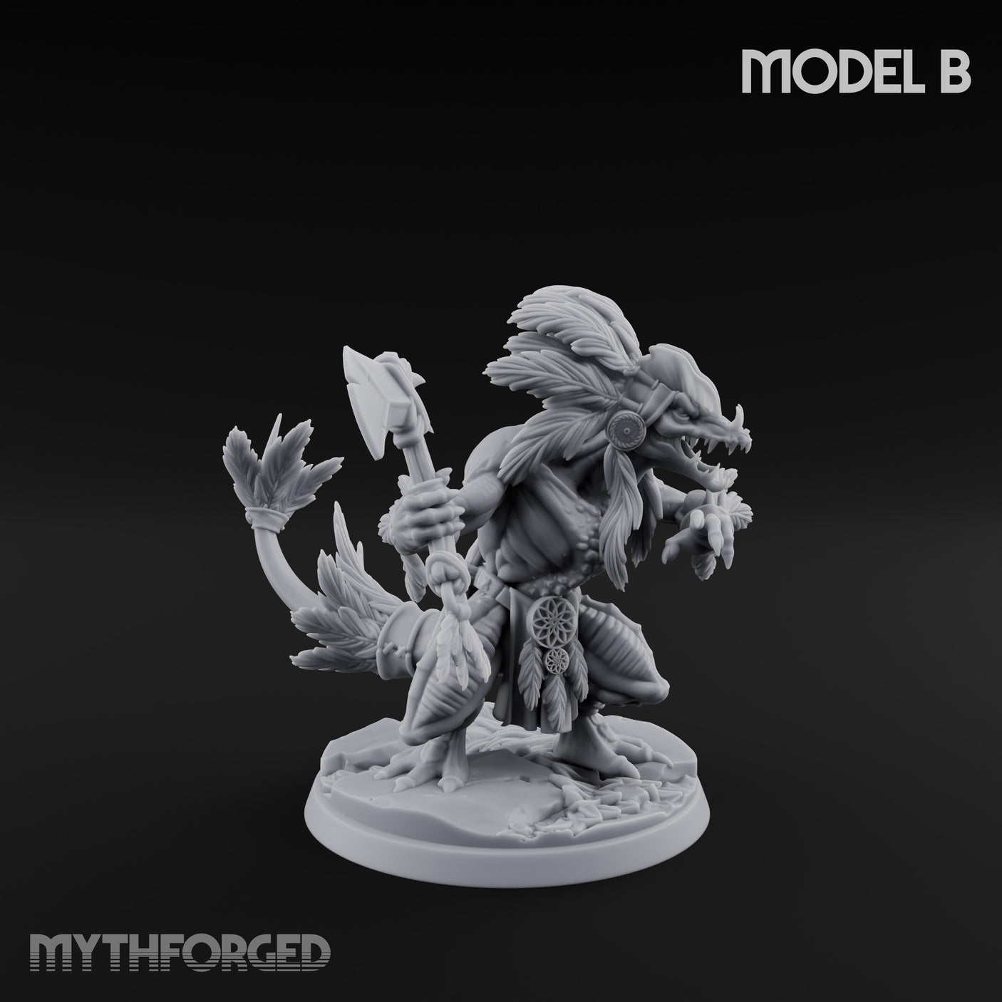 Leaf And Bone Adorned Lizardfolk Shaman B gallery 1