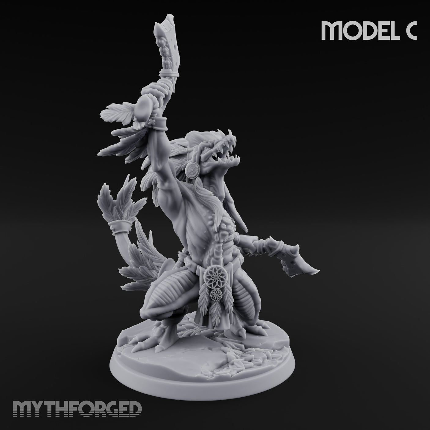 Leaf And Bone Adorned Lizardfolk Shaman C gallery 1
