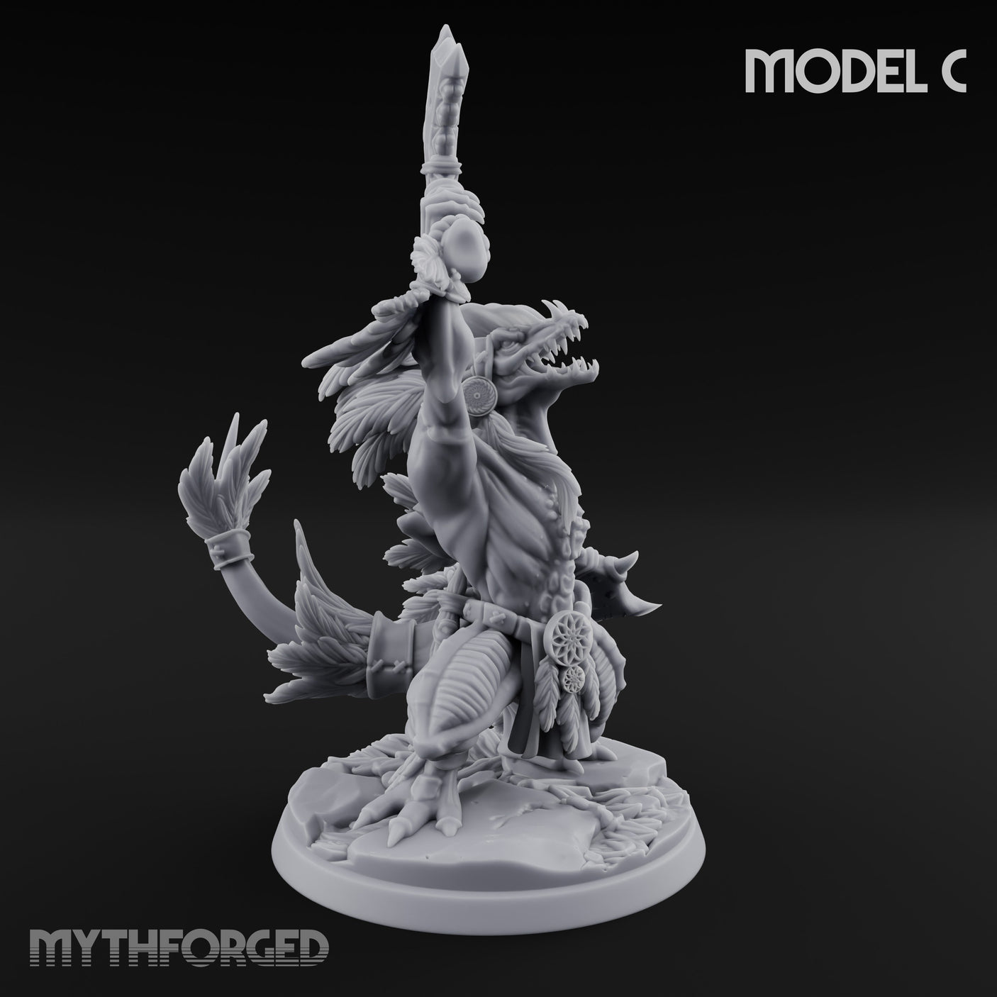 Leaf And Bone Adorned Lizardfolk Shaman C gallery 2
