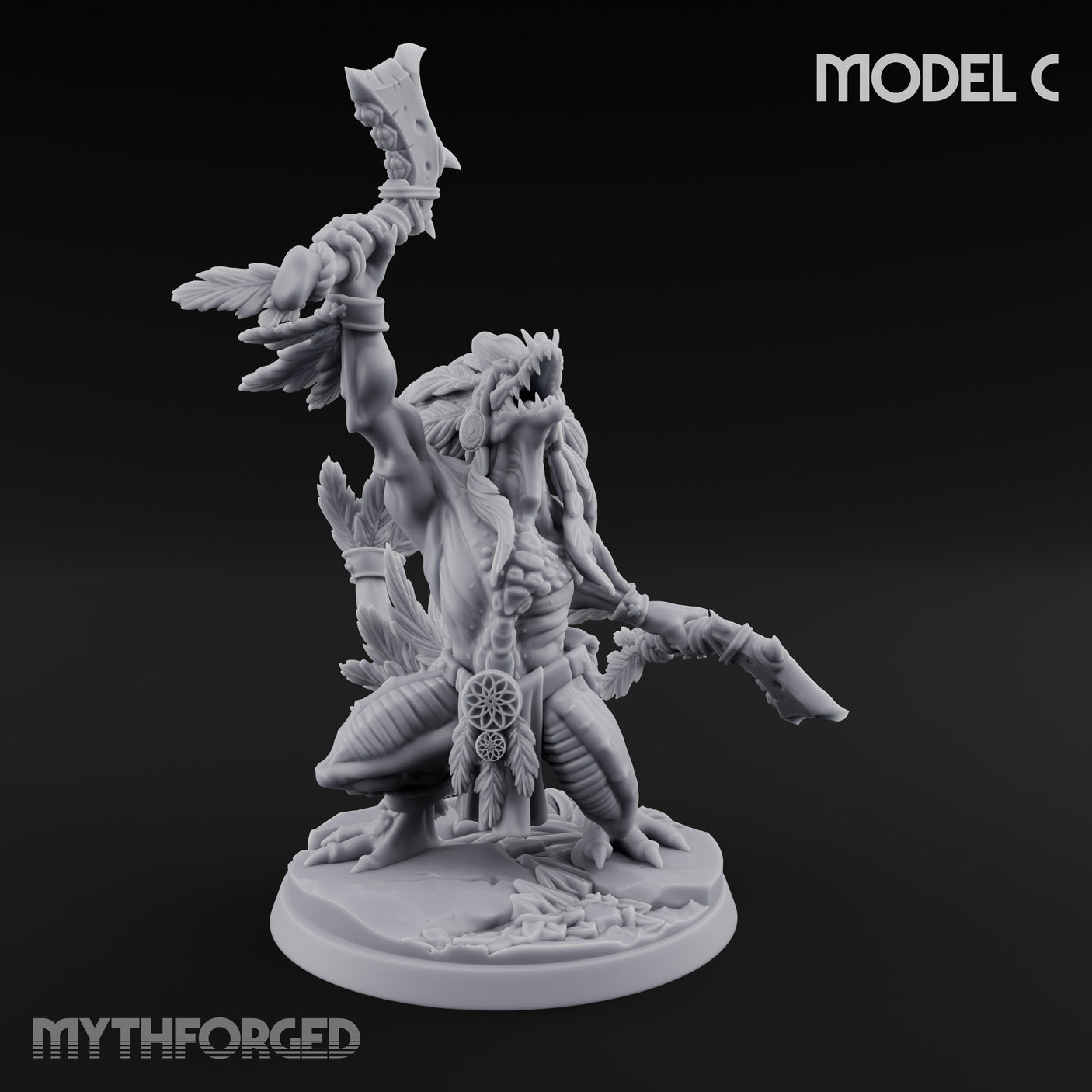 Leaf And Bone Adorned Lizardfolk Shaman C gallery 9