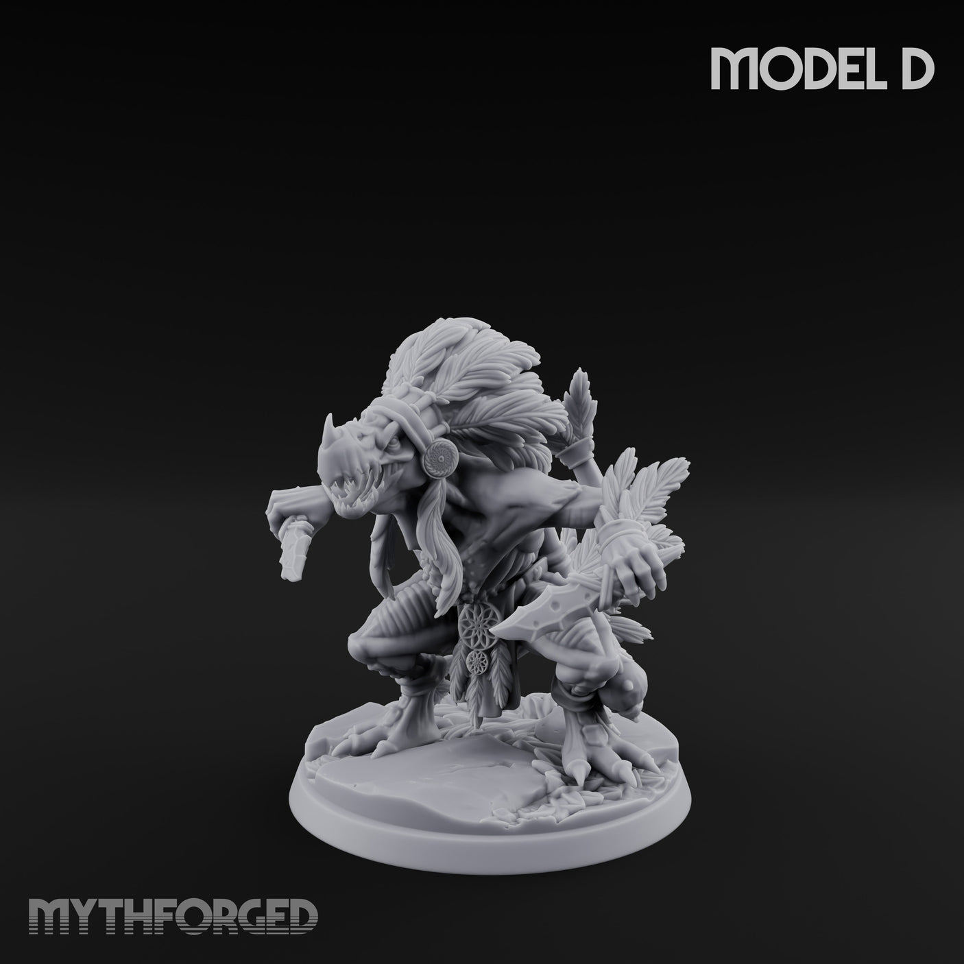 Leaf And Bone Adorned Lizardfolk Shaman D gallery 1