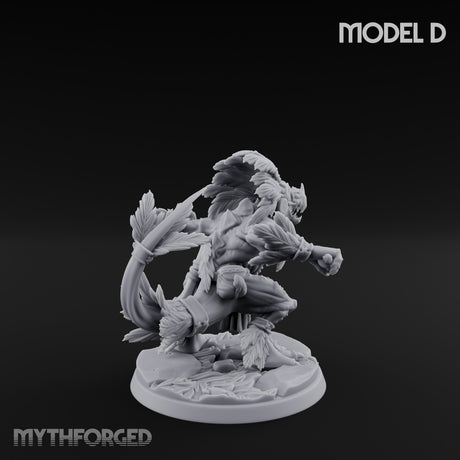 Leaf And Bone Adorned Lizardfolk Shaman D Miniature for Dungeons and Dragons, Pathfinder or other TTRPGs