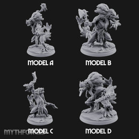 Leaf And Bone Adorned Lizardfolk Shamans Miniature for Dungeons and Dragons, Pathfinder or other TTRPGs