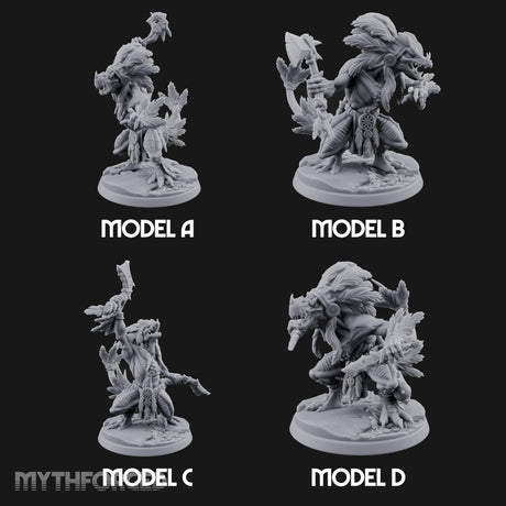 Leaf And Bone Adorned Lizardfolk Shamans Miniature for Dungeons and Dragons, Pathfinder or other TTRPGs