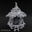 Leaf-Thatched Idol-Guarded Tribal Bamboo Hut Miniature for Dungeons and Dragons, Pathfinder or other TTRPGs