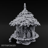 Leaf-Thatched Idol-Guarded Tribal Bamboo Hut Miniature for Dungeons and Dragons, Pathfinder or other TTRPGs