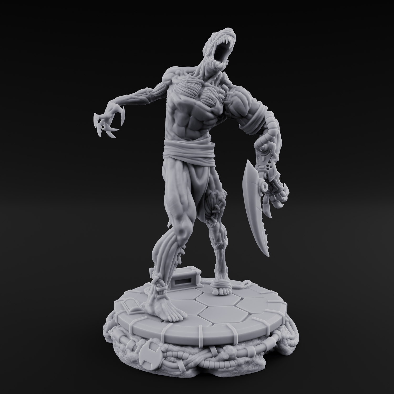 Jaw Dropping Cyborg Mutants Miniature for Dungeons and Dragons, Pathfinder or other TTRPGs