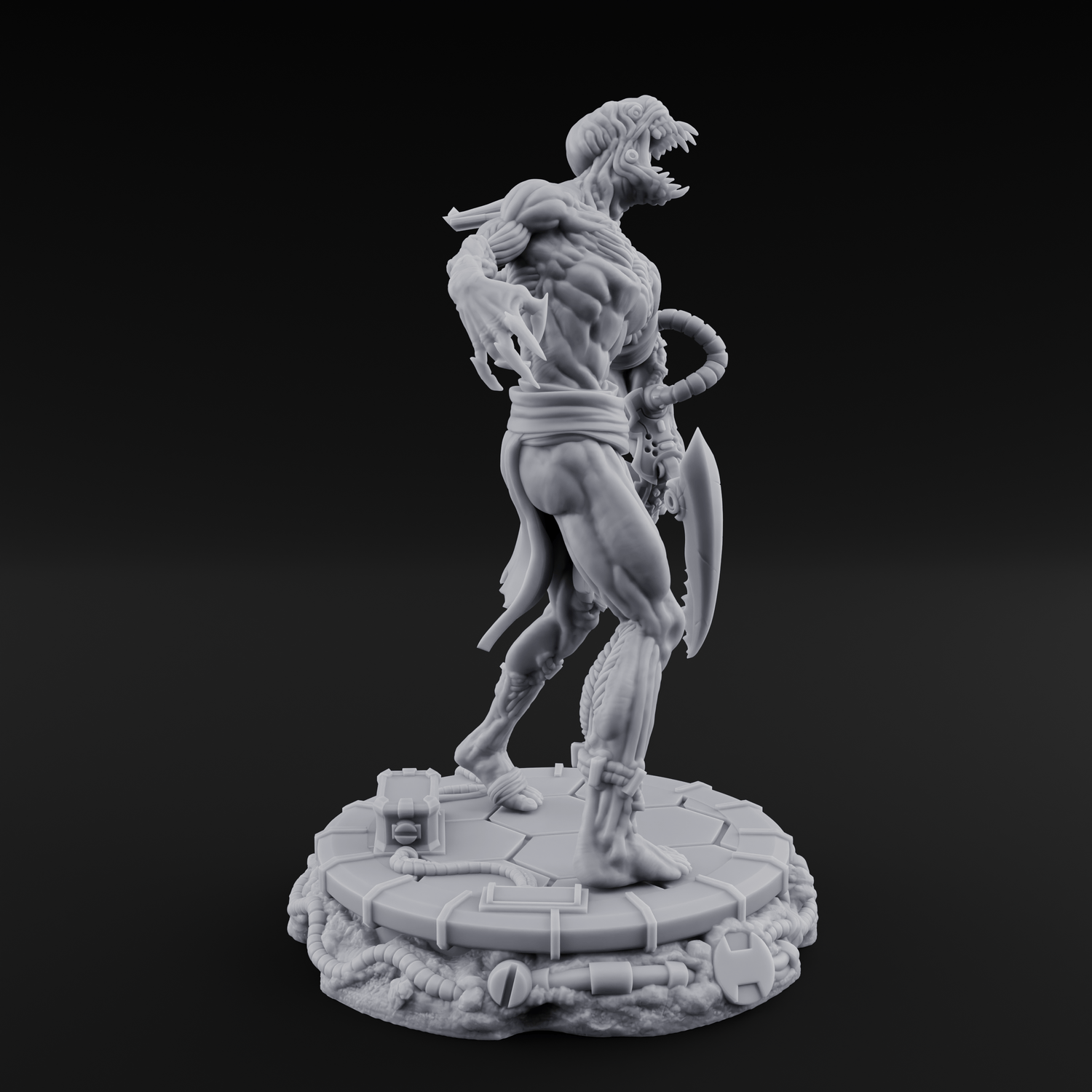 Jaw Dropping Cyborg Mutant A Miniature for Dungeons and Dragons, Pathfinder or other TTRPGs
