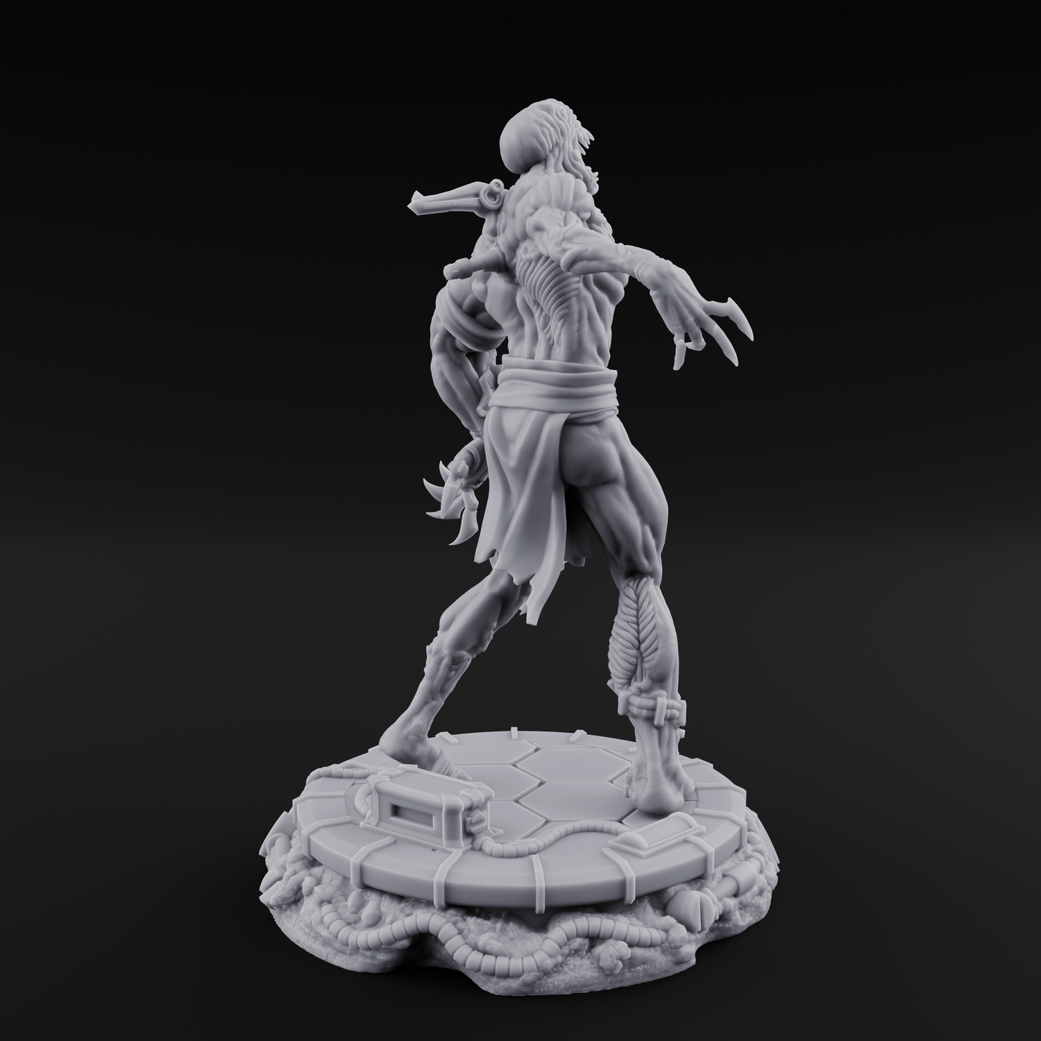 Jaw Dropping Cyborg Mutant A Miniature for Dungeons and Dragons, Pathfinder or other TTRPGs