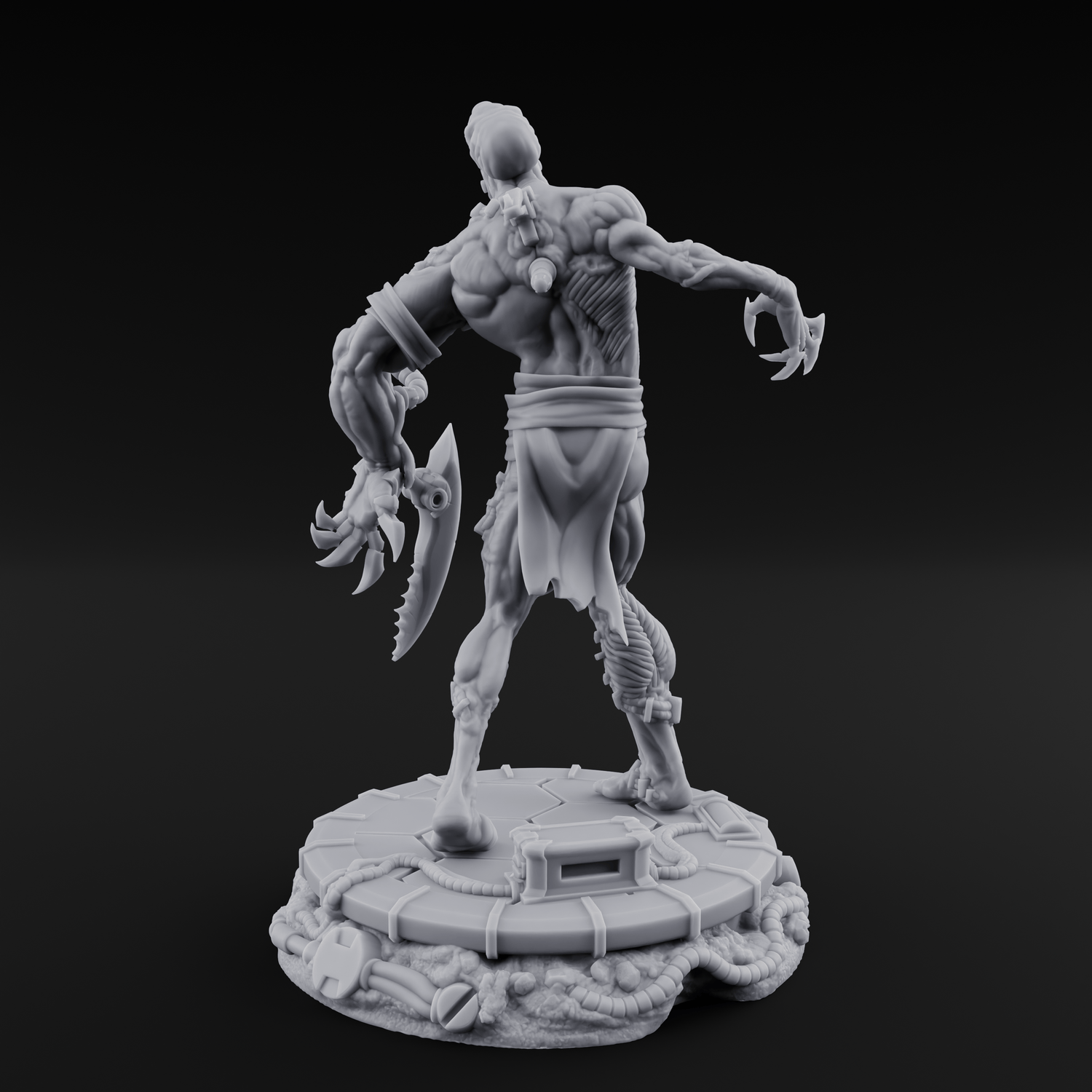 Jaw Dropping Cyborg Mutant A Miniature for Dungeons and Dragons, Pathfinder or other TTRPGs