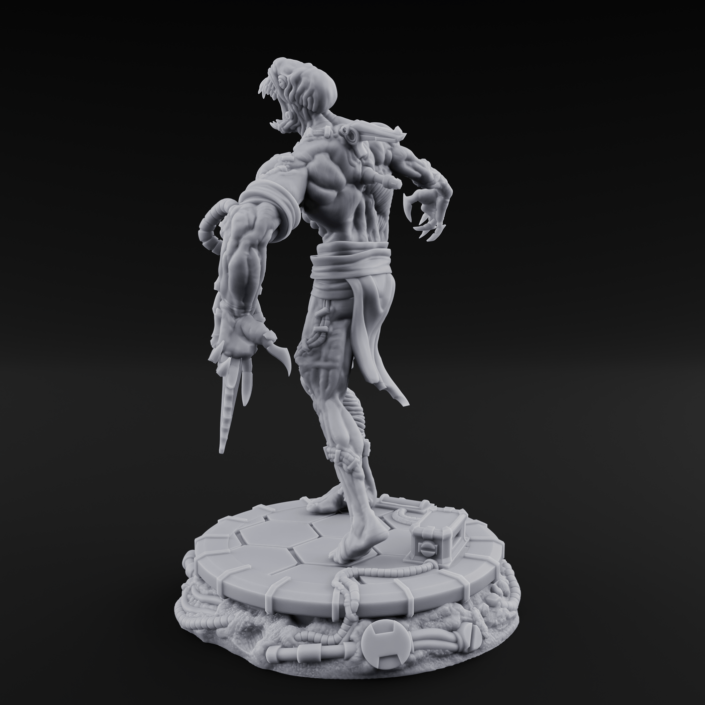 Jaw Dropping Cyborg Mutant A Miniature for Dungeons and Dragons, Pathfinder or other TTRPGs