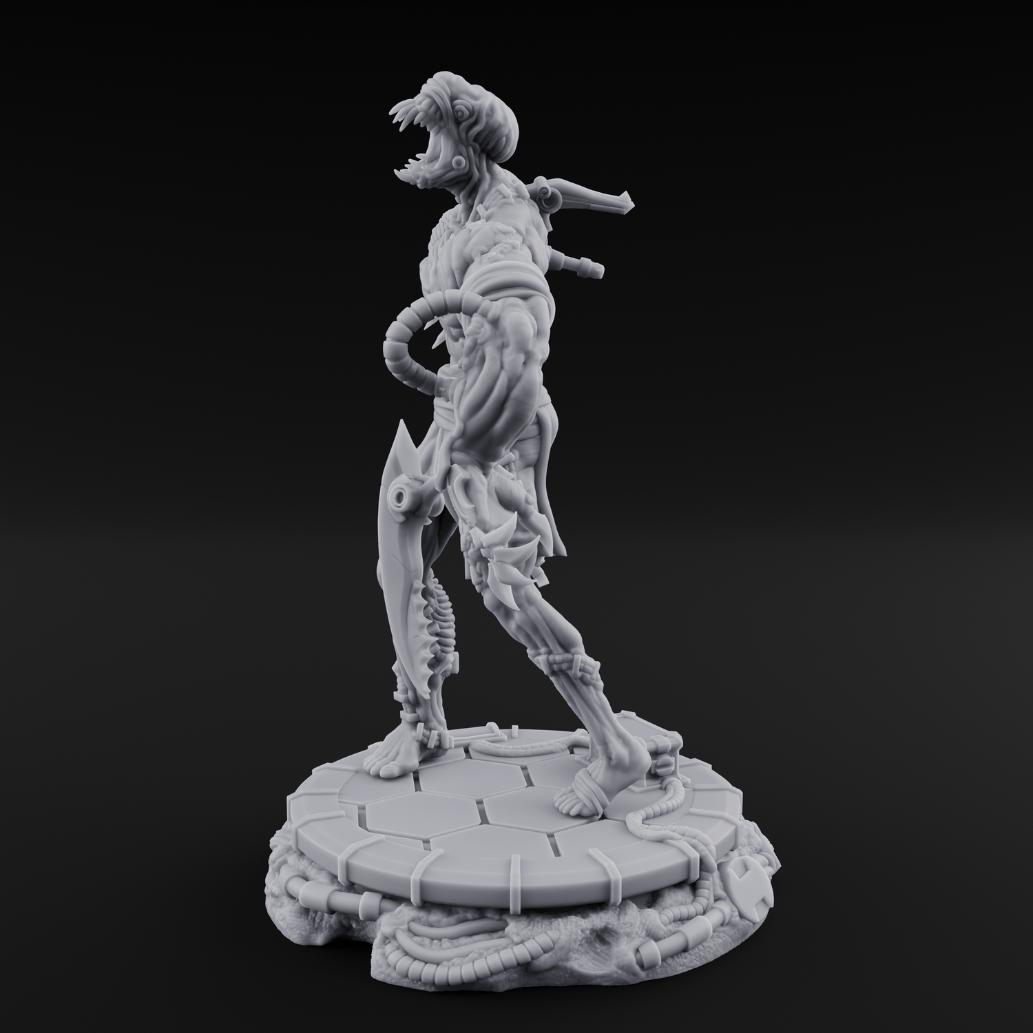 Jaw Dropping Cyborg Mutant A Miniature for Dungeons and Dragons, Pathfinder or other TTRPGs