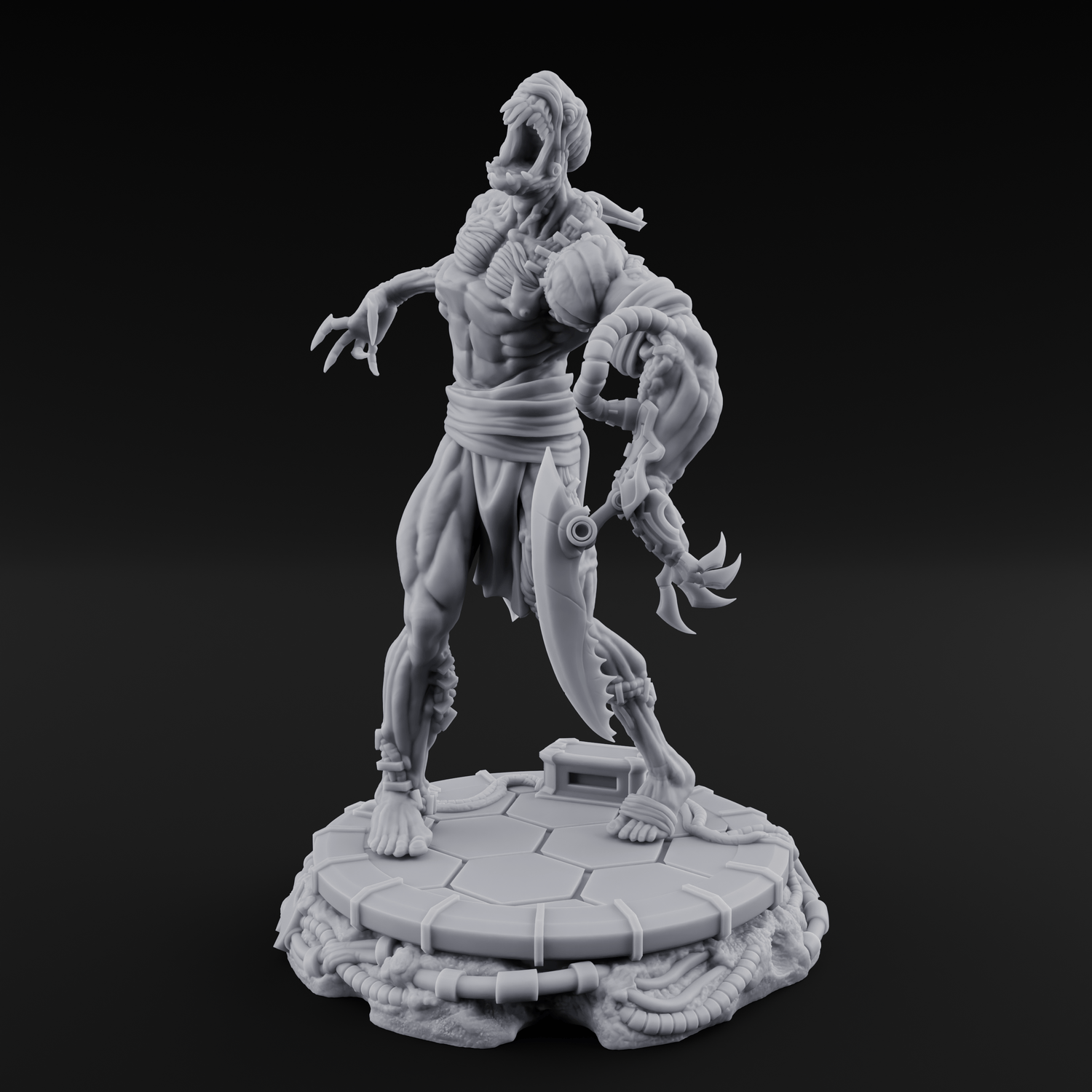 Jaw Dropping Cyborg Mutant A Miniature for Dungeons and Dragons, Pathfinder or other TTRPGs