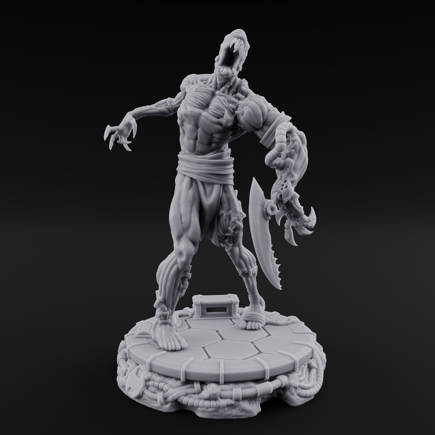 Jaw Dropping Cyborg Mutant A Miniature for Dungeons and Dragons, Pathfinder or other TTRPGs