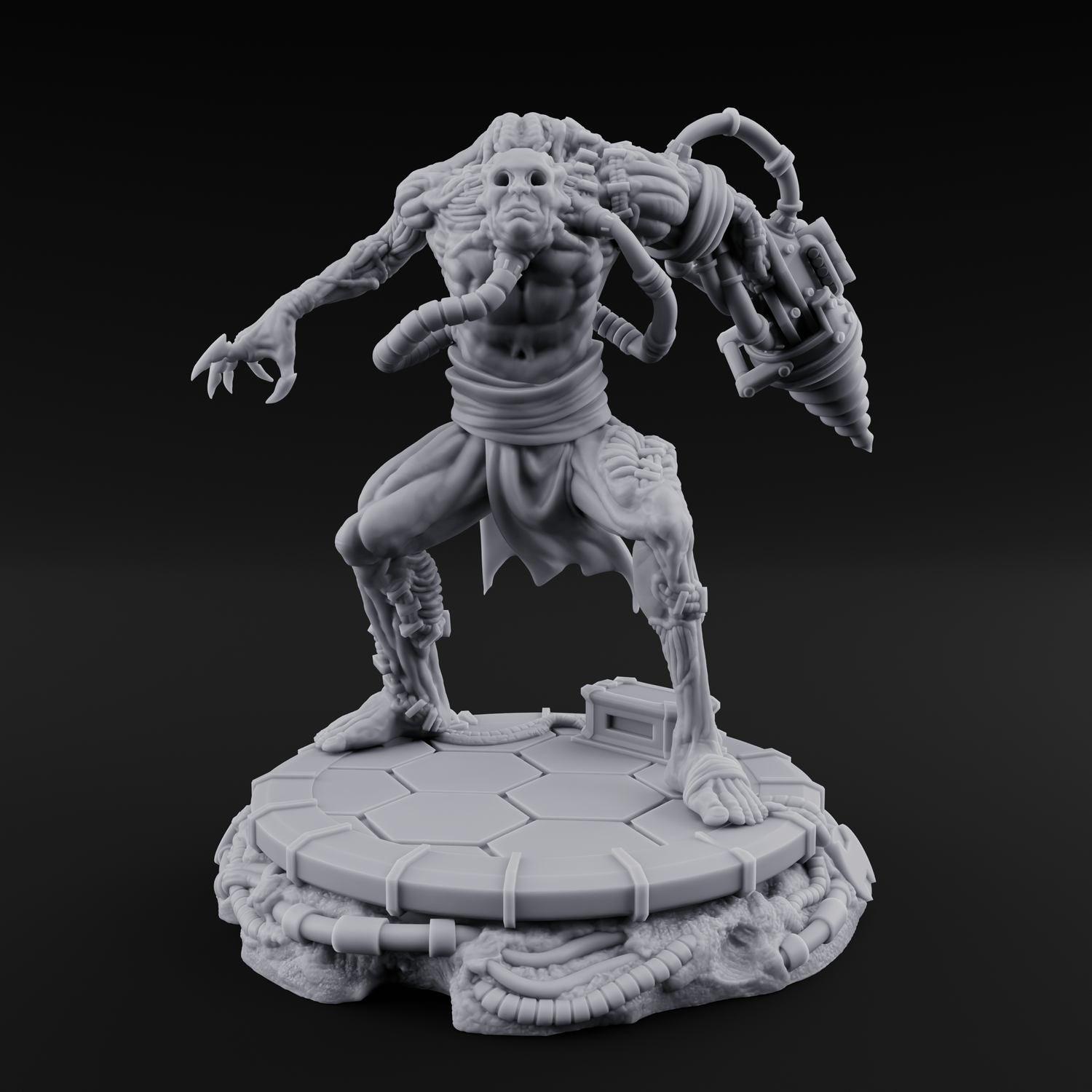 Jaw Dropping Cyborg Mutants Miniature for Dungeons and Dragons, Pathfinder or other TTRPGs