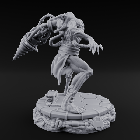Jaw Dropping Cyborg Mutant B Miniature for Dungeons and Dragons, Pathfinder or other TTRPGs