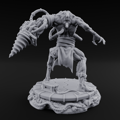 Jaw Dropping Cyborg Mutant B Miniature for Dungeons and Dragons, Pathfinder or other TTRPGs