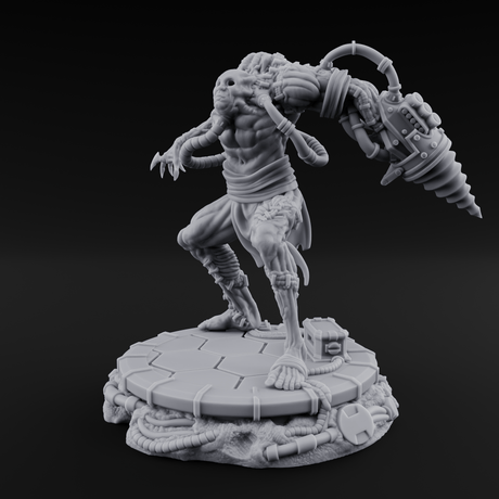 Jaw Dropping Cyborg Mutant B Miniature for Dungeons and Dragons, Pathfinder or other TTRPGs