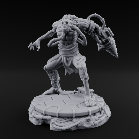 Jaw Dropping Cyborg Mutant B Miniature for Dungeons and Dragons, Pathfinder or other TTRPGs