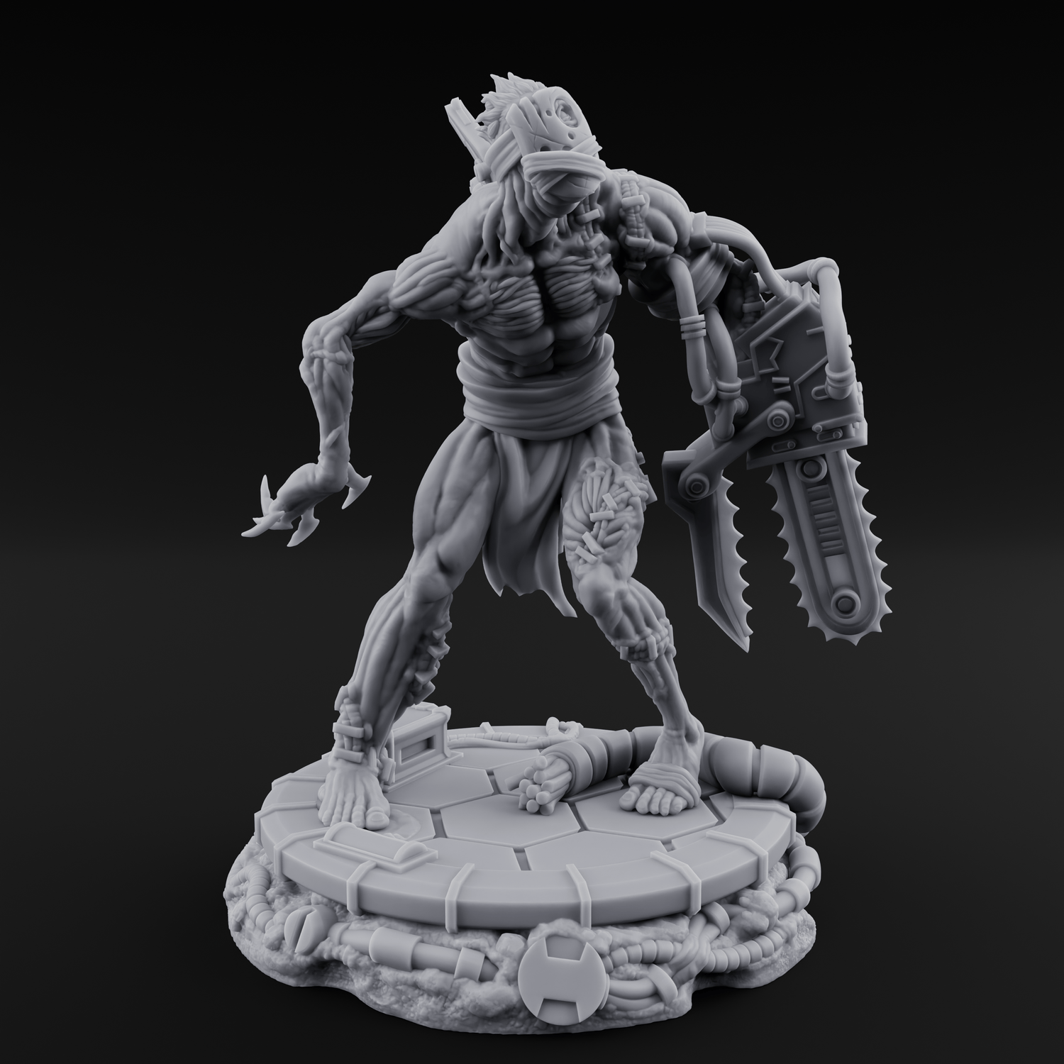 Jaw Dropping Cyborg Mutants Miniature for Dungeons and Dragons, Pathfinder or other TTRPGs