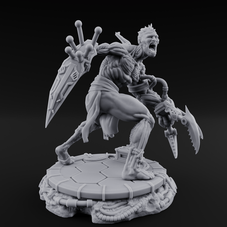 Jaw Dropping Cyborg Mutants Miniature for Dungeons and Dragons, Pathfinder or other TTRPGs