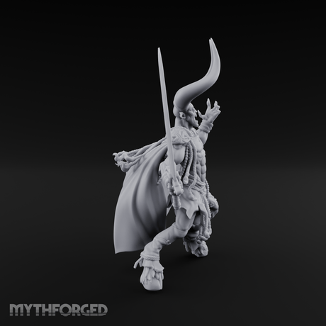 Horns Raised Roaring Demon Warlord Miniature for Dungeons and Dragons, Pathfinder or other TTRPGs