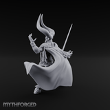 Horns Raised Roaring Demon Warlord Miniature for Dungeons and Dragons, Pathfinder or other TTRPGs