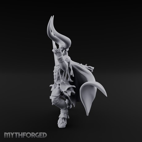 Horns Raised Roaring Demon Warlord Miniature for Dungeons and Dragons, Pathfinder or other TTRPGs