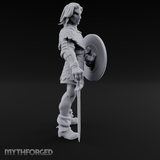 Shield And Blade Ready Human Warrior Miniature for Dungeons and Dragons, Pathfinder or other TTRPGs